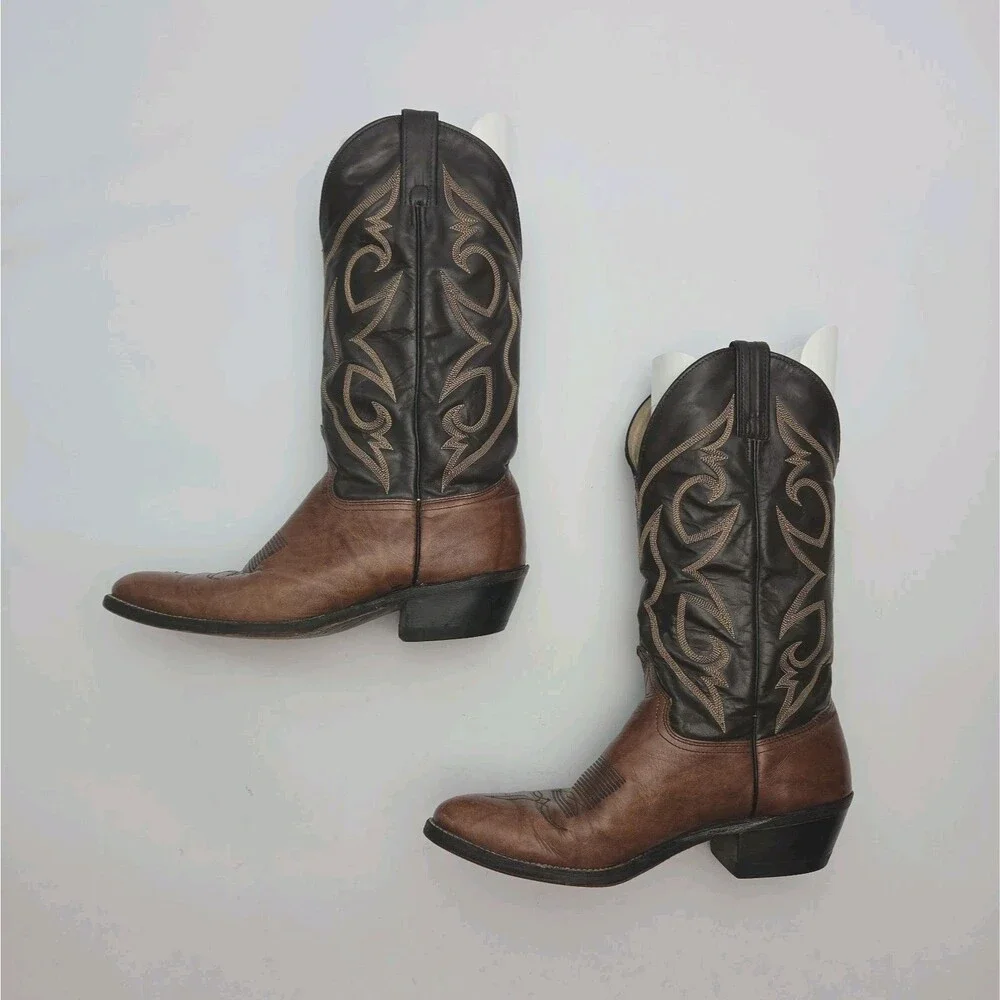 Abilene Boots Men Sz 9D Brown Leather Western Cowboy 2